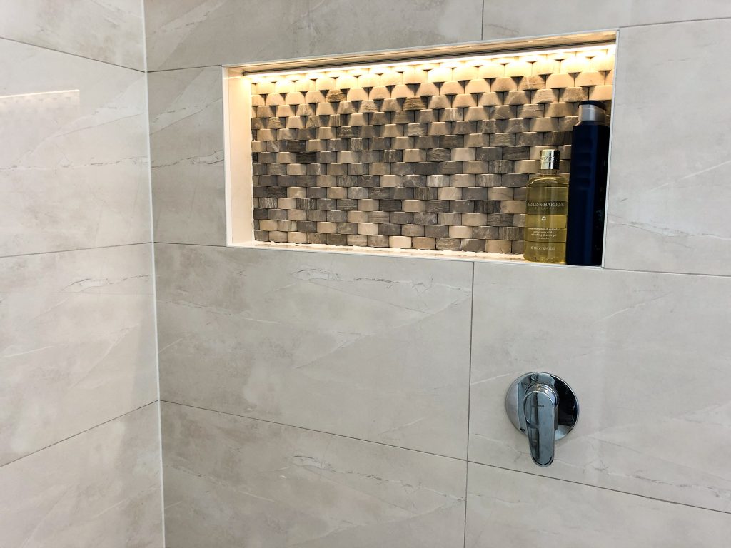 Shower niche lighting makes an effective feature.