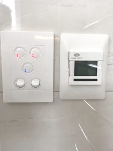 Electric under tile floor heating thermostat panel