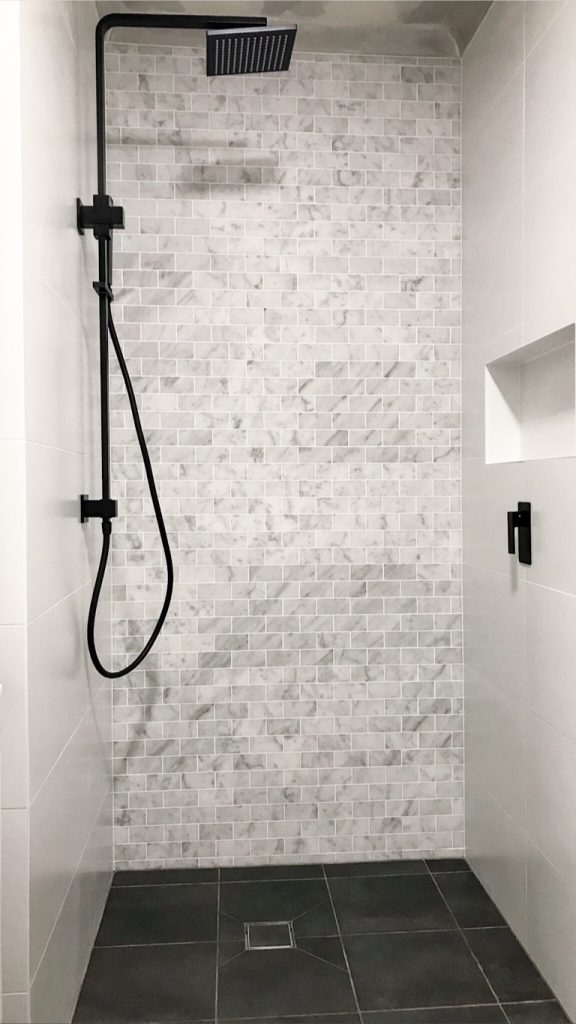 Bathroom Renovation with gorgeous shower feature wall